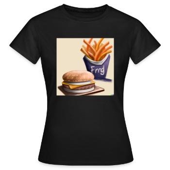 Bürger Menu - Frauen T-Shirt - Schwarz - Vorne - AI Model Female 172 dark (172cm)