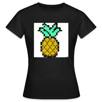 Pixelart Annanas - Frauen T-Shirt - Schwarz - Vorne - AI Model Female 172 dark (172cm)