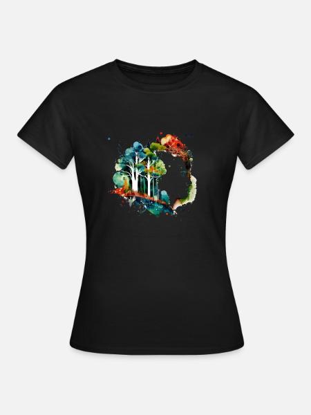 Forest Face Wandern Naturfans - Frauen T-Shirt - Schwarz