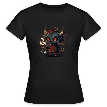 A cute demon - Women's T-Shirt - black - Front - AI Model Female 172 dark (172cm)