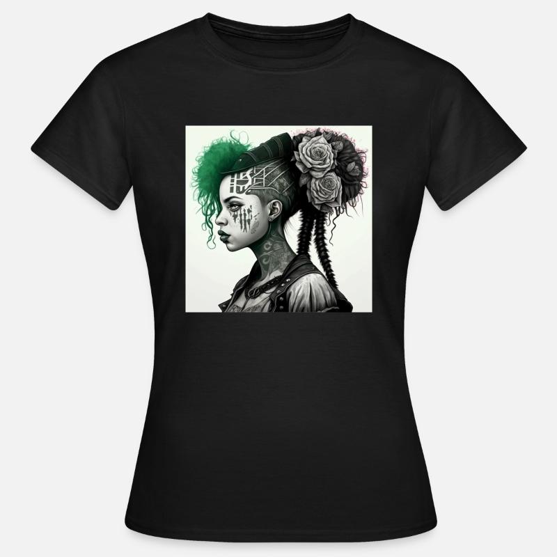 cyberg punk aaf3bcc7 99ae 4b7d a04f 1bc4c9cc7940 - T-shirt Femme - noir