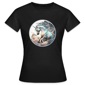 licorne art nouveau - T-shirt Femme - noir - Devant - AI Model Female 172 dark (172cm)