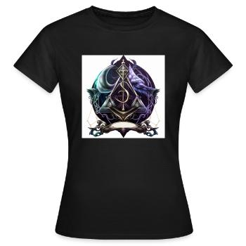 symbole occulte coloré - T-shirt Femme - noir - Devant - AI Model Female 172 dark (172cm)