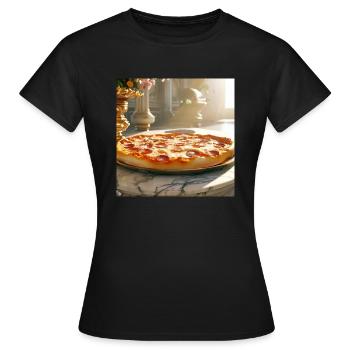 Pizza Lover Flavour - Women's T-Shirt - black - Front - AI Model Female 172 dark (172cm)