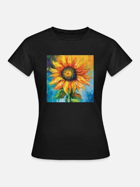 Golden Blossom - Frauen T-Shirt - Schwarz