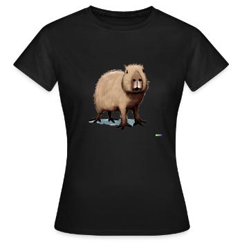 Capybara - Animal mignon et câlin - T-shirt Femme - noir - Devant - AI Model Female 172 dark (172cm)