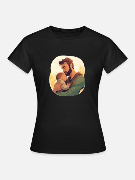 Vaterliebe im Arm - Frauen T-Shirt - Schwarz