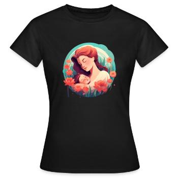 Sanfte Umarmung - Frauen T-Shirt - Schwarz - Vorne - AI Model Female 172 dark (172cm)