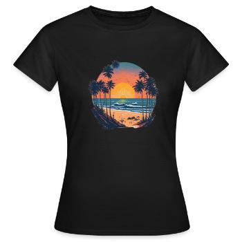 Beach - Frauen T-Shirt - Schwarz - Vorne - AI Model Female 172 dark (172cm)