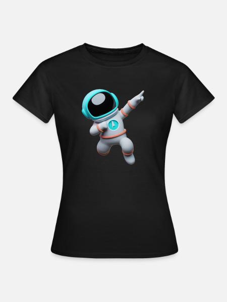 3D Astronaut - Frauen T-Shirt - Schwarz