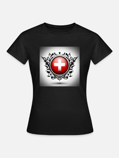 Schweizer Zeichen - Frauen T-Shirt - Schwarz