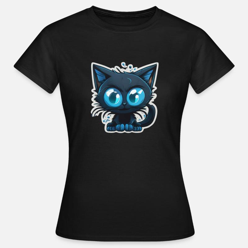 Gatto occhi blu - Maglietta da donna - nero