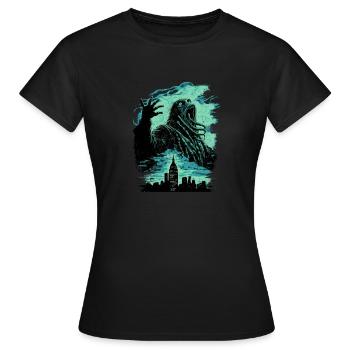 Monstre in the Town - Women's T-Shirt - black - Front - AI Model Female 172 dark (172cm)