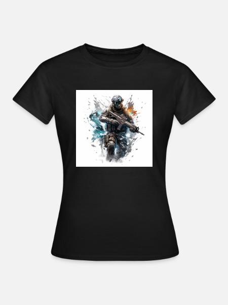 COD gaming art shooter - Frauen T-Shirt - Schwarz