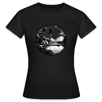 Destination de rêve minimaliste - T-shirt Femme - noir - Devant - AI Model Female 172 dark (172cm)