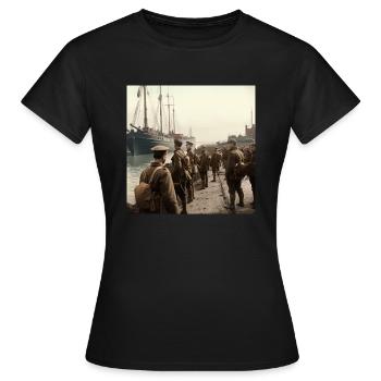 Soldat de la 2nd guerre mondiale - T-shirt Femme - noir - Devant - AI Model Female 172 dark (172cm)