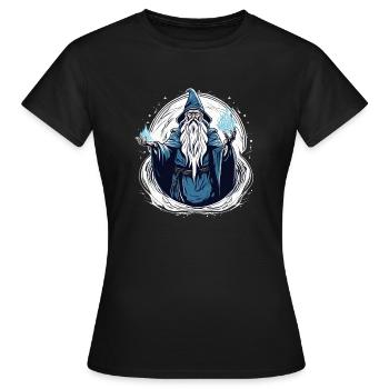 Le vieux sorcier - T-shirt Femme - noir - Devant - AI Model Female 172 dark (172cm)