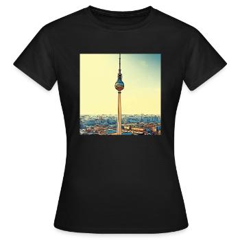 Tour de télévision de Berlin - T-shirt Femme - noir - Devant - AI Model Female 172 dark (172cm)