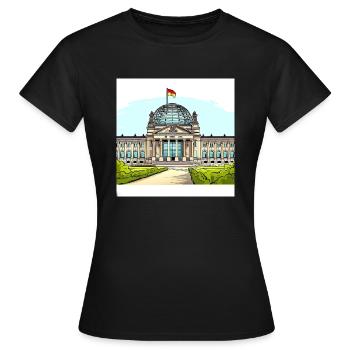 Berlin Bundestag - T-shirt Femme - noir - Devant - AI Model Female 172 dark (172cm)
