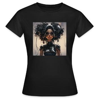 Cyber Punk - T-shirt Femme - noir - Devant - AI Model Female 172 dark (172cm)