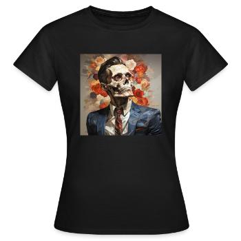 Douleur rugueuse d’une peinture humaine à faible polypoly - T-shirt Femme - noir - Devant - AI Model Female 172 dark (172cm)