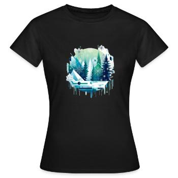 Monde d’hiver - T-shirt Femme - noir - Devant - AI Model Female 172 dark (172cm)