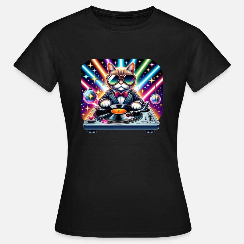 DJ Cat Master - Women's T-Shirt - black