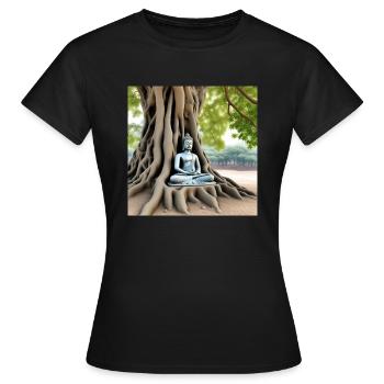 Buddha - Frauen T-Shirt - Schwarz - Vorne - AI Model Female 172 dark (172cm)