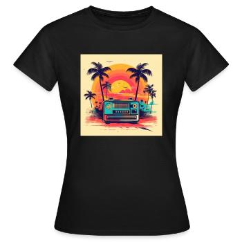 Vintage Radio - Frauen T-Shirt - Schwarz - Vorne - AI Model Female 172 dark (172cm)