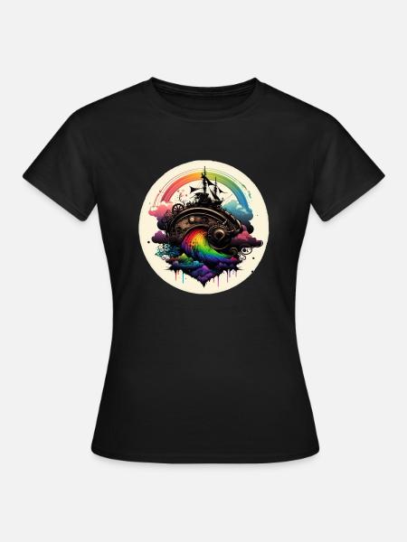 Schloss Regenbogen - Frauen T-Shirt - Schwarz