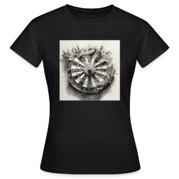 Dartboard Winkinger Schild - Frauen T-Shirt - Schwarz - Vorne - AI Model Female 172 dark (172cm)