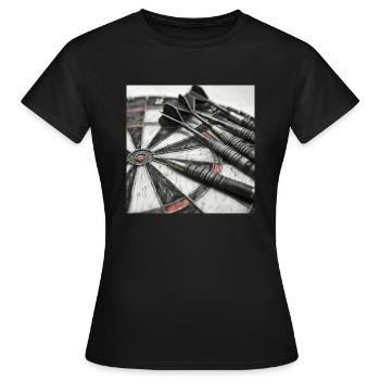 Dartboard - Frauen T-Shirt - Schwarz - Vorne - AI Model Female 172 dark (172cm)