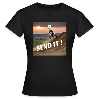 Send it ! Motocross - Frauen T-Shirt - Schwarz - Vorne - AI Model Female 172 dark (172cm)