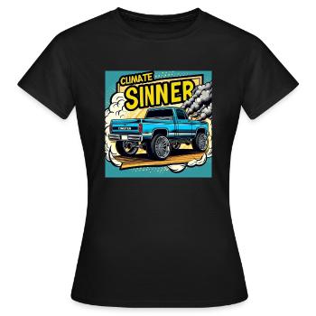 Climate sinner - Women's T-Shirt - black - Front - AI Model Female 172 dark (172cm)