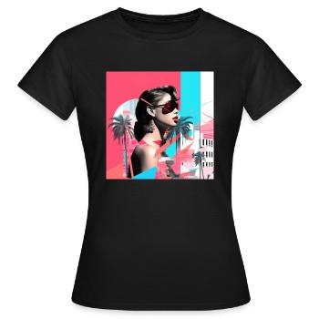 Miami Trouble - Women's T-Shirt - black - Front - AI Model Female 172 dark (172cm)