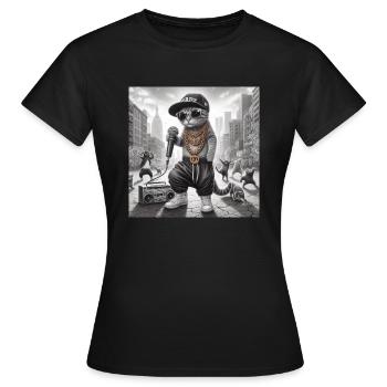 MC Meow - Frauen T-Shirt - Schwarz - Vorne - AI Model Female 172 dark (172cm)