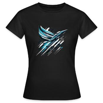 Soaring Cyber Swan - Women's T-Shirt - black - Front - AI Model Female 172 dark (172cm)