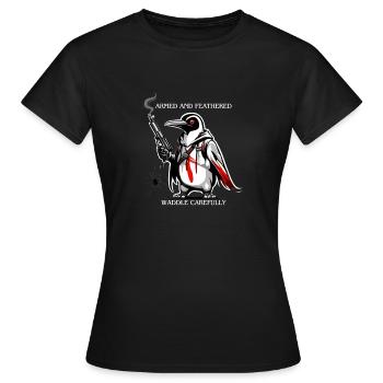 Armed and Feathered - Frauen T-Shirt - Schwarz - Vorne - AI Model Female 172 dark (172cm)