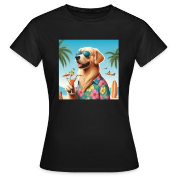 Lustiger Hund - Frauen T-Shirt - Schwarz - Vorne - AI Model Female 172 dark (172cm)