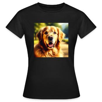 Golden Retriever - Frauen T-Shirt - Schwarz - Vorne - AI Model Female 172 dark (172cm)