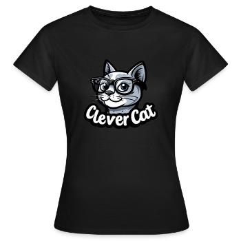 CLEVERE KATZE - Frauen T-Shirt - Schwarz - Vorne - AI Model Female 172 dark (172cm)