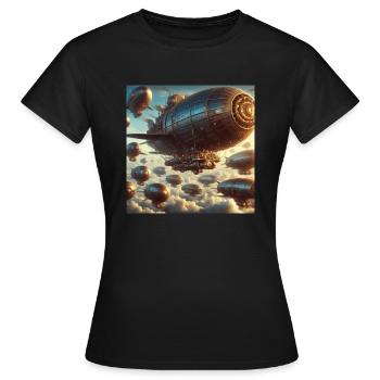 luftschiff - Frauen T-Shirt - Schwarz - Vorne - AI Model Female 172 dark (172cm)