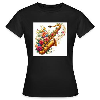 Saxo Fleuriste - T-shirt Femme - noir - Devant - AI Model Female 172 dark (172cm)