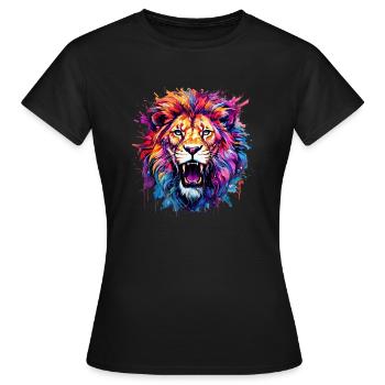 Lion puissant - T-shirt Femme - noir - Devant - AI Model Female 172 dark (172cm)