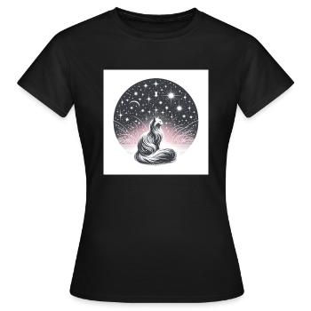 Élégance féline - T-shirt Femme - noir - Devant - AI Model Female 172 dark (172cm)