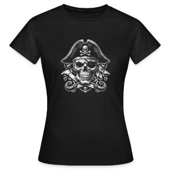 L’héritage du capitaine de l’effroi - T-shirt Femme - noir - Devant - AI Model Female 172 dark (172cm)