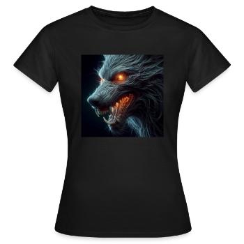 Loup Effrayant Dangereux Hyperréalisme 3D - T-shirt Femme - noir - Devant - AI Model Female 172 dark (172cm)