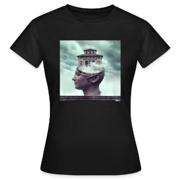 Open your mind - Frauen T-Shirt - Schwarz - Vorne - AI Model Female 172 dark (172cm)