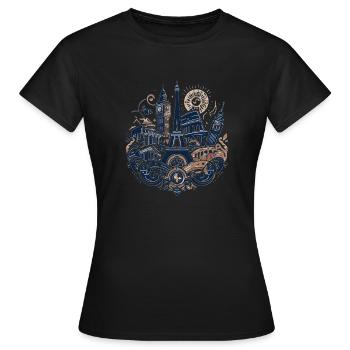 Beliebte europäische Sehenswürdigkeiten - Frauen T-Shirt - Schwarz - Vorne - AI Model Female 172 dark (172cm)
