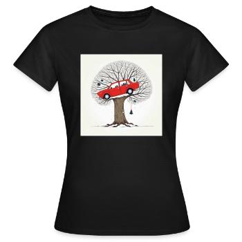 auto baum - Frauen T-Shirt - Schwarz - Vorne - AI Model Female 172 dark (172cm)